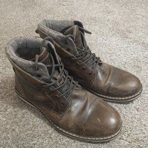 VTG Outpost Makers Ramsey Size 10 Brown Leather Boots, Lace-up Ankle